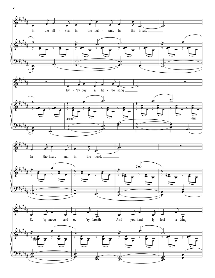 Every Day A Little Death Piano, Vocal scores gallery preview page 2