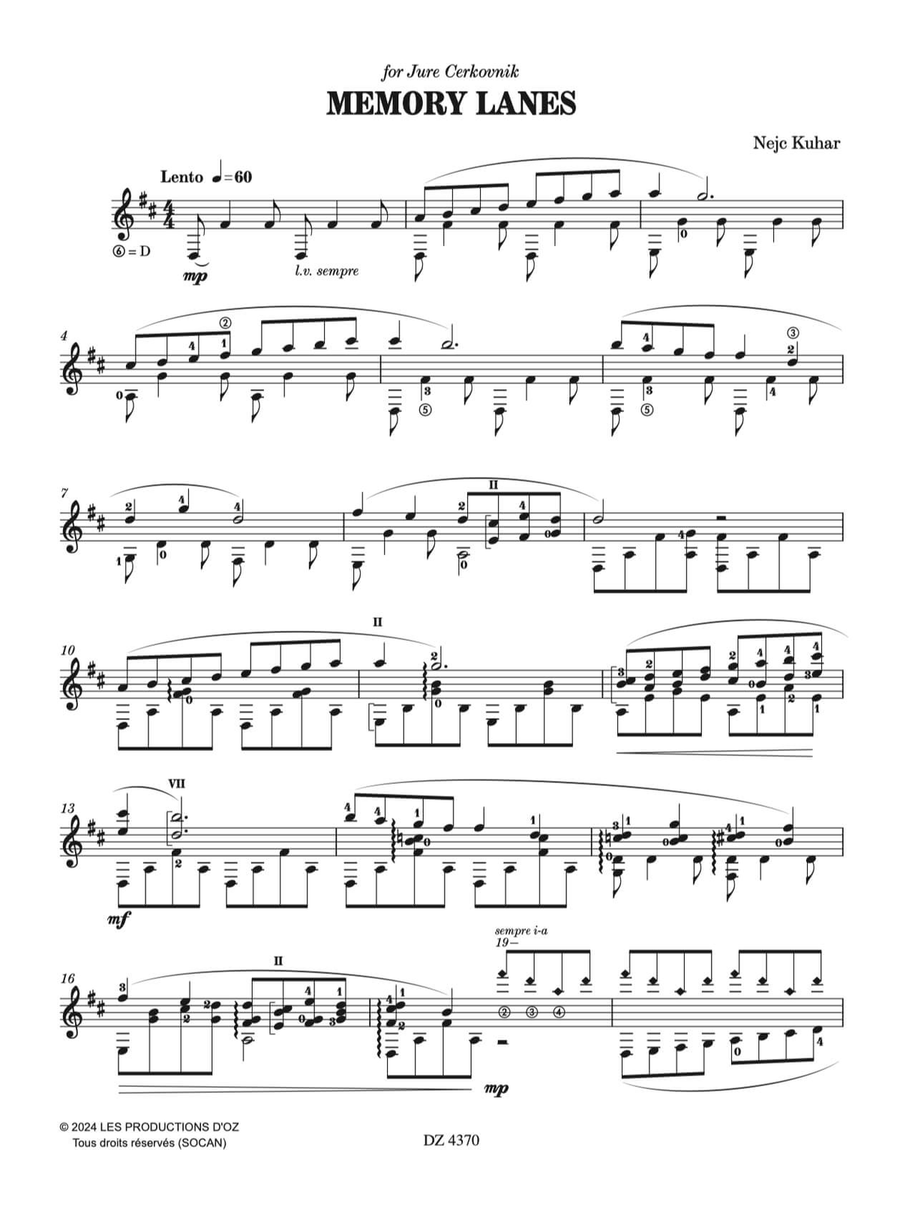 Memory Lanes Classical Guitar scores gallery preview page 2