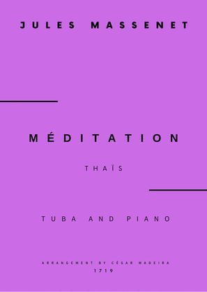 Book cover for Meditation from Thais - Tuba and Piano (Full Score and Parts)