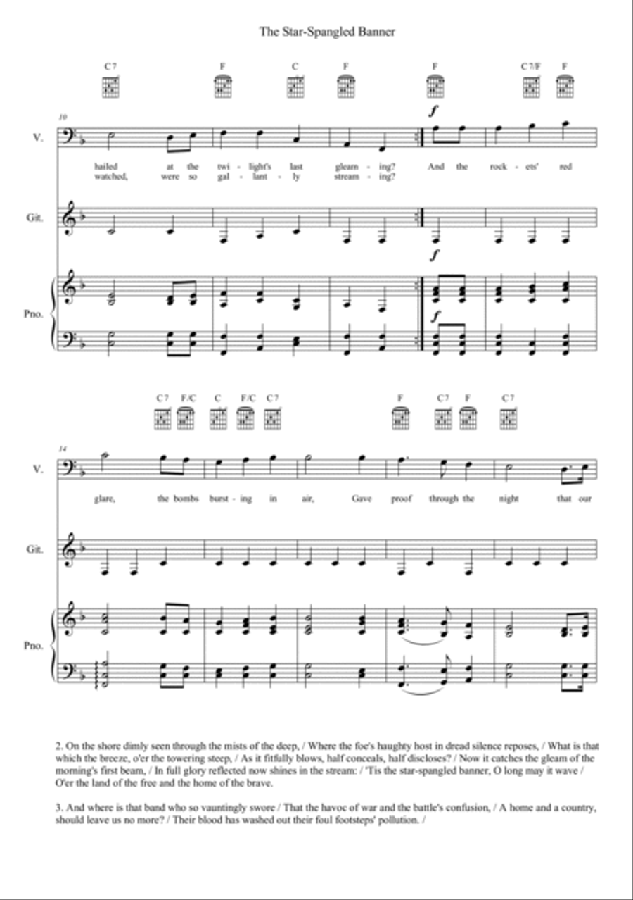 The Star-Spangled Banner The Star-Spangled Banner Bass Voice scores gallery preview page 2