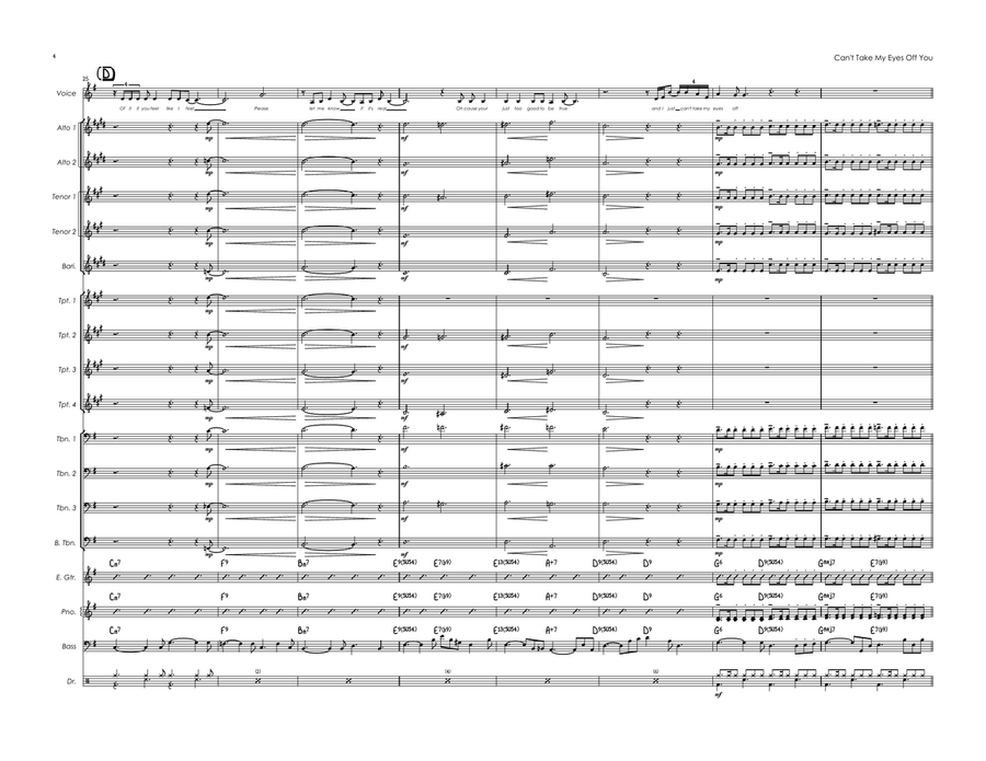 Can't Take My Eyes Off Of You Jazz Ensemble scores gallery preview page 4