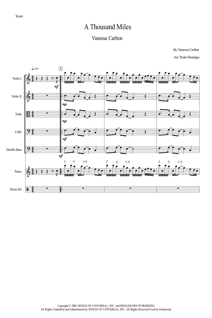 A Thousand Miles String Orchestra scores gallery preview page 2