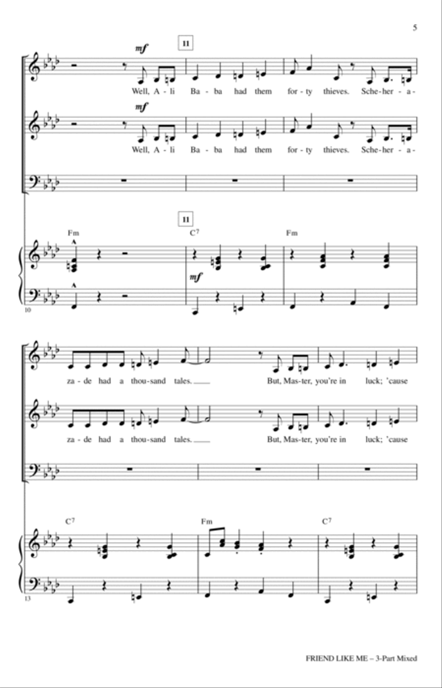 Friend Like Me (from Aladdin) (arr. Mac Huff) 3-Part scores gallery preview page 3
