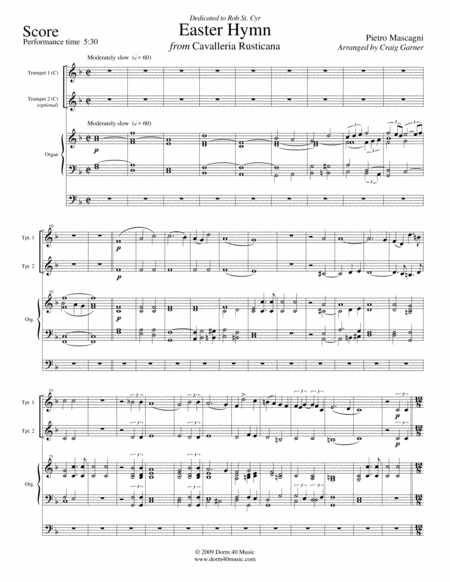 Easter Hymn, from "Cavalleria Rusticana" (for Trumpet(s) and Organ) image number null