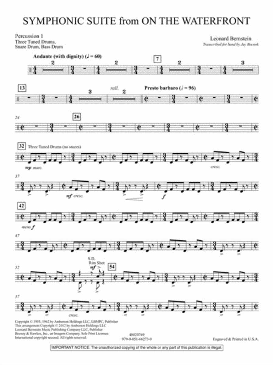 Symphonic Suite from On the Waterfront Concert Band scores gallery preview page 9