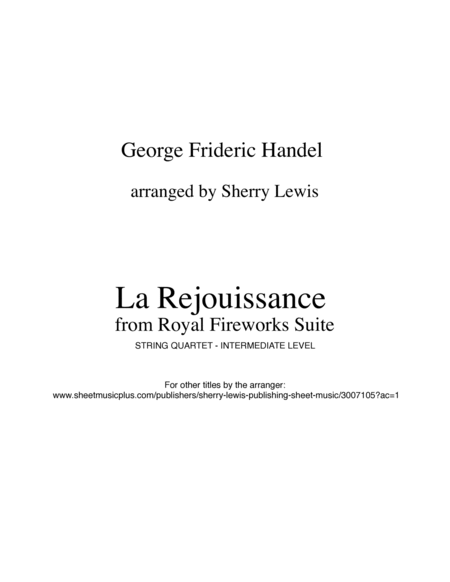 La Réjouissance from Royal Fireworks for String Quartet image number null