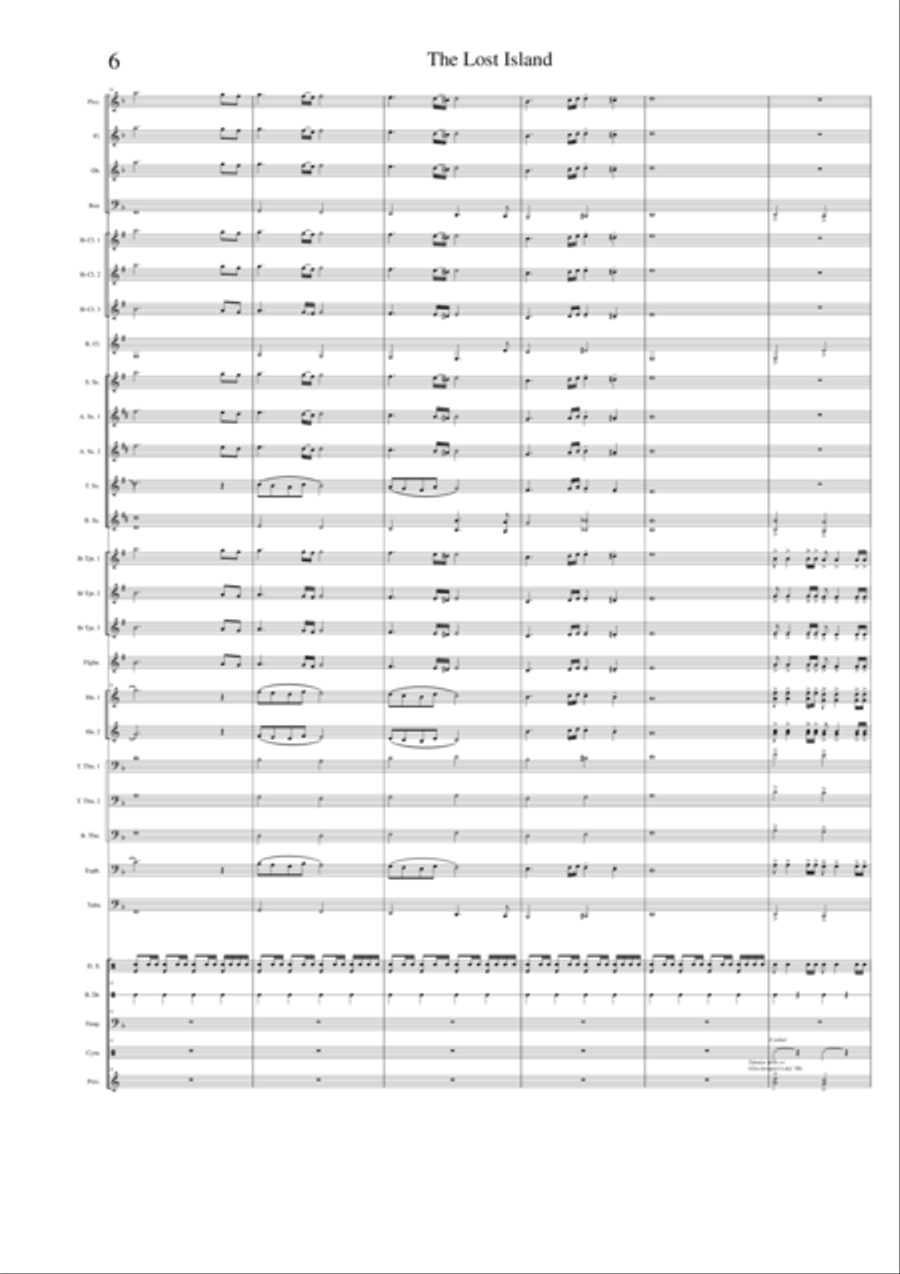 The Lost Island (Fantasy for Band) - Dinis Rego Concert Band scores gallery preview page 6