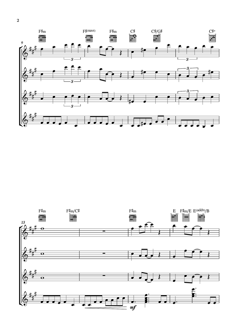Theme From Spider Man Guitar Ensemble scores gallery preview page 2