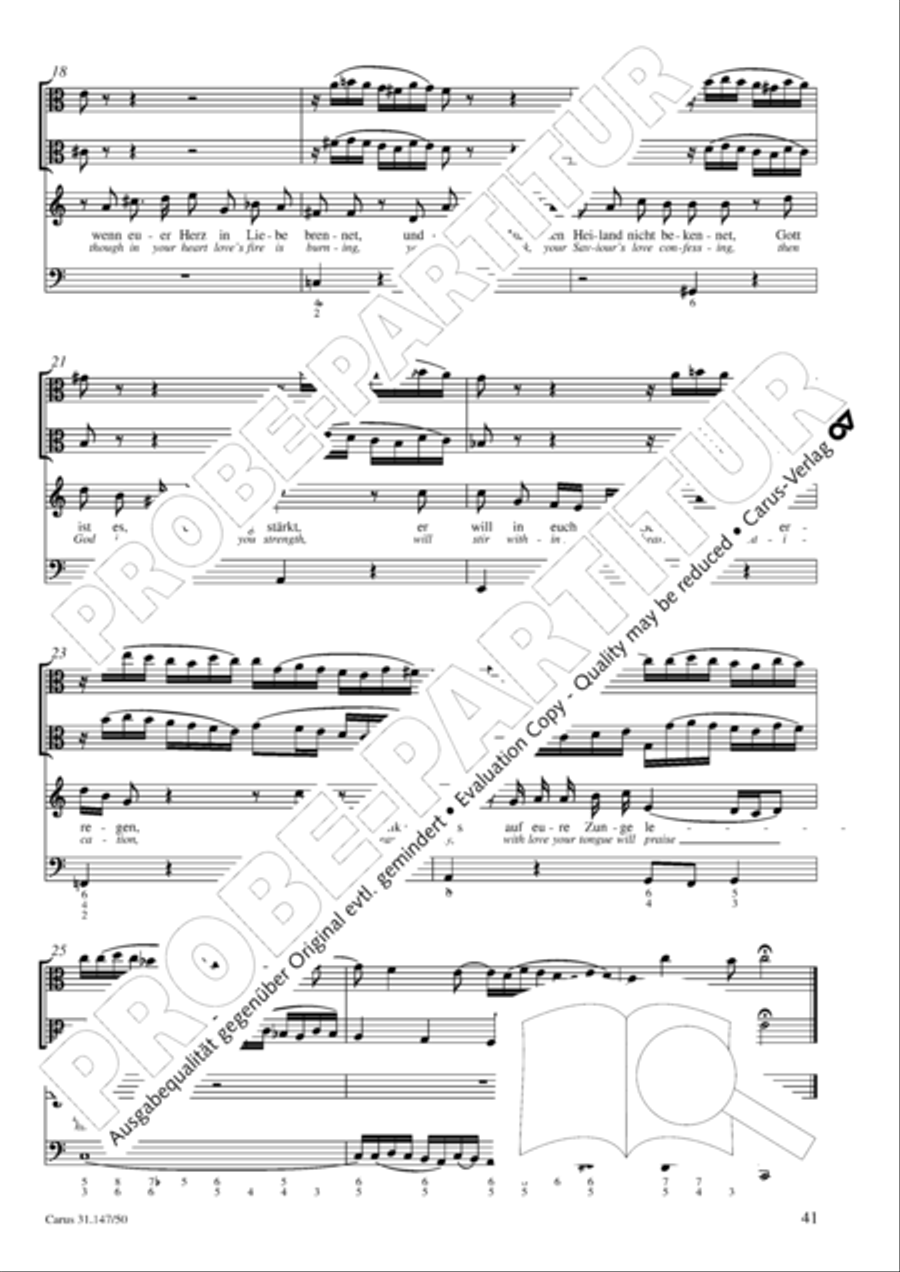 Heart and mouth and thought and action (Herz und Mund und Tat und Leben) (Herz und Mund und Tat und Leben) 4-Part scores gallery preview page 42