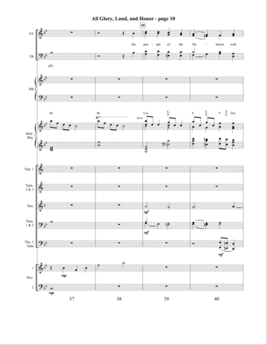 All Glory, Laud, and Honor 4-Part scores gallery preview page 11