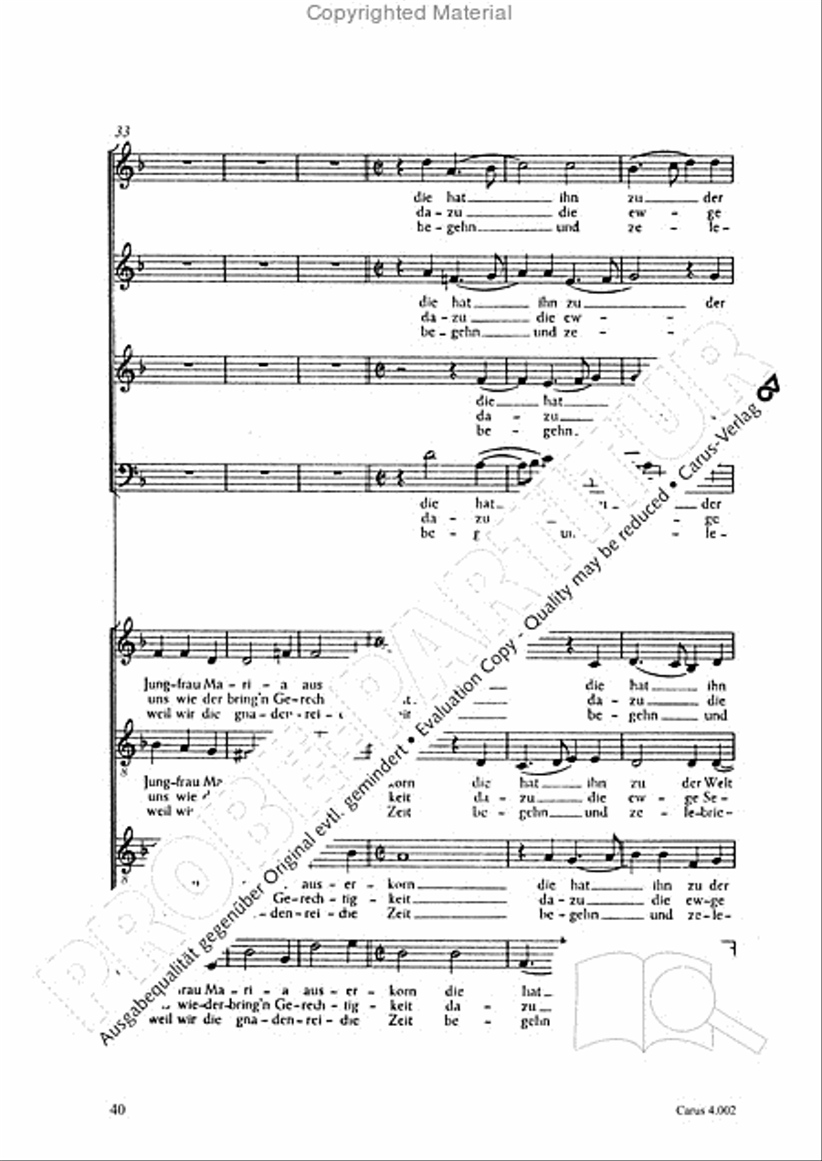 Eccard: 29 Choralbearbeitungen Collection / Songbook scores gallery preview page 41