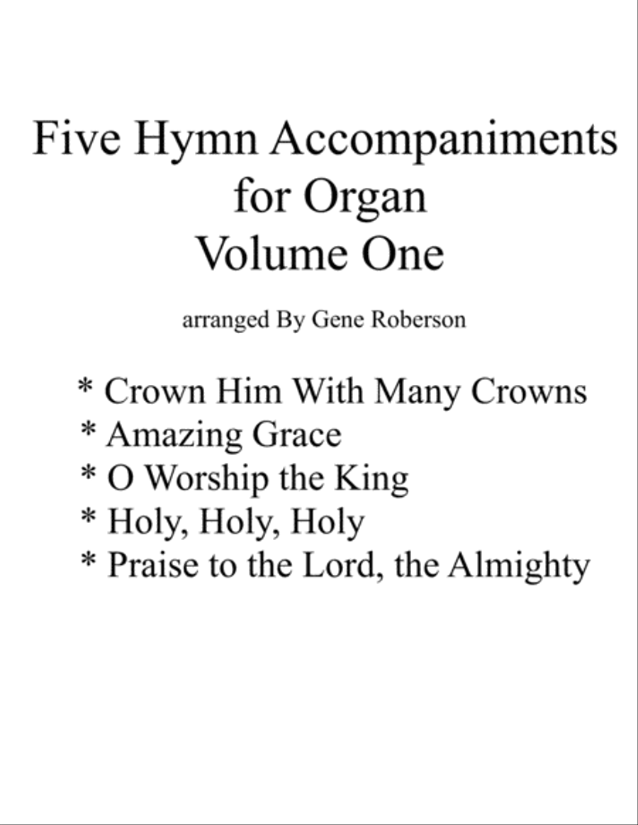 Five Hymn Accompaniments for Organ Organ Solo scores gallery preview page 1