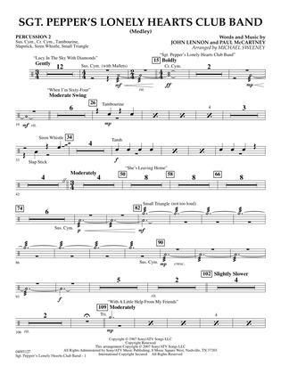 Book cover for Sgt. Pepper's Lonely Hearts Club Band (Medley) (arr. Michael Sweeney) - Percussion 2