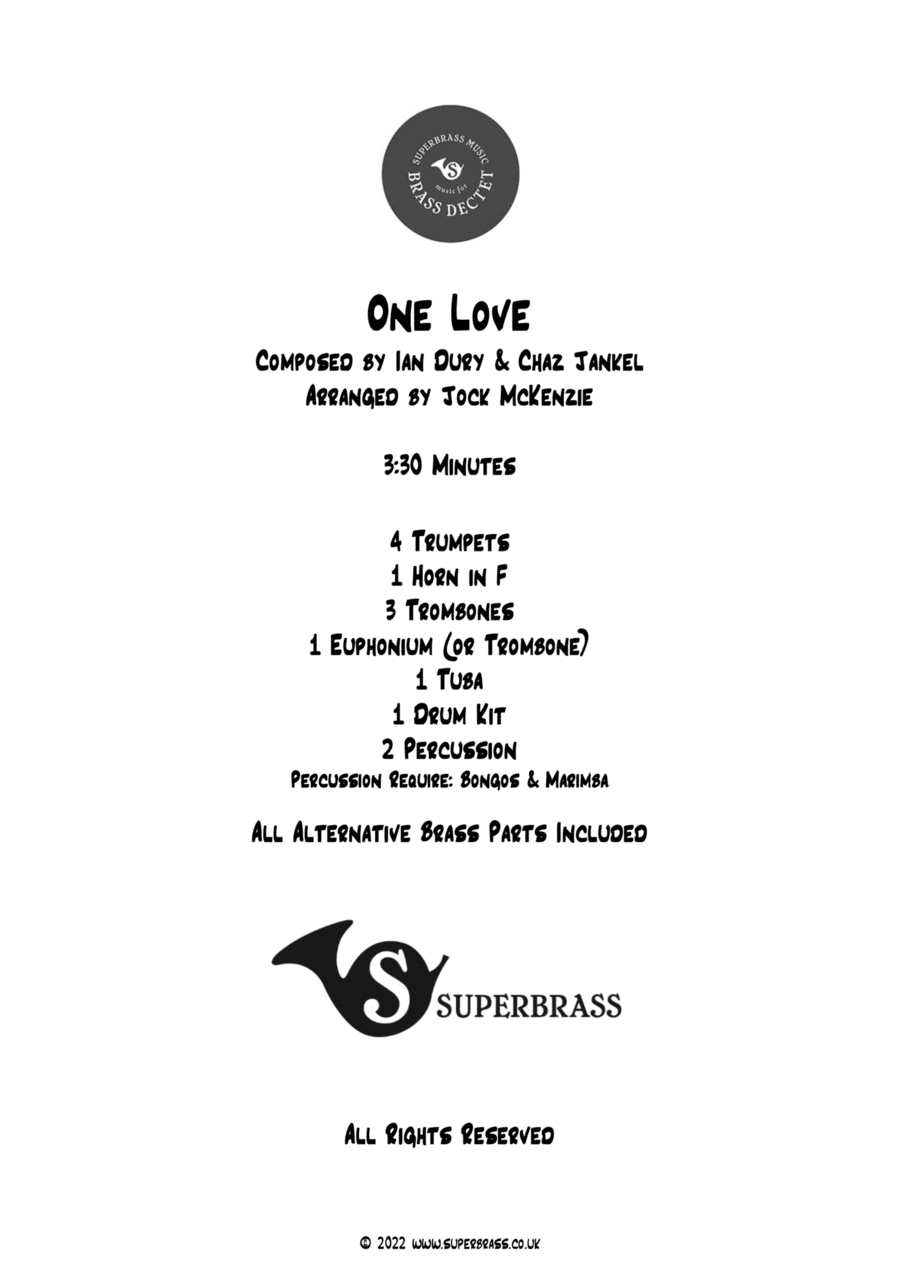 One Love Euphonium scores gallery preview page 1