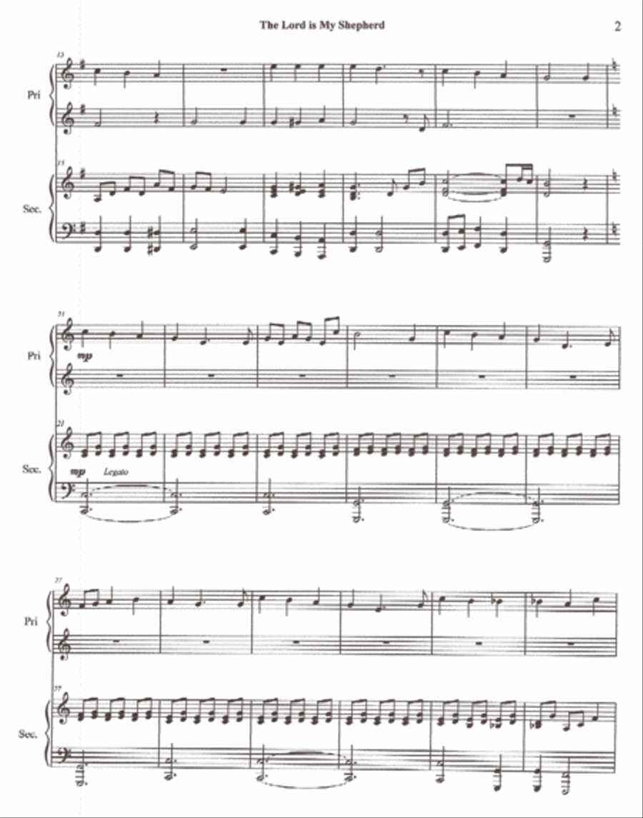 The Lord is My Shepherd piano duet Piano Duet scores gallery preview page 2