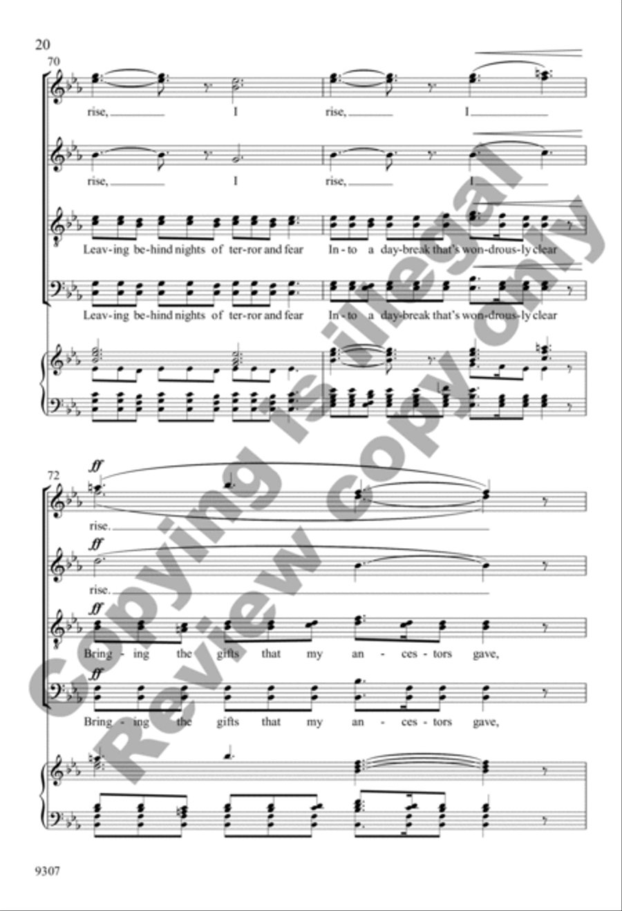 Like Moons and Like Suns, I'll Rise 4-Part scores gallery preview page 20