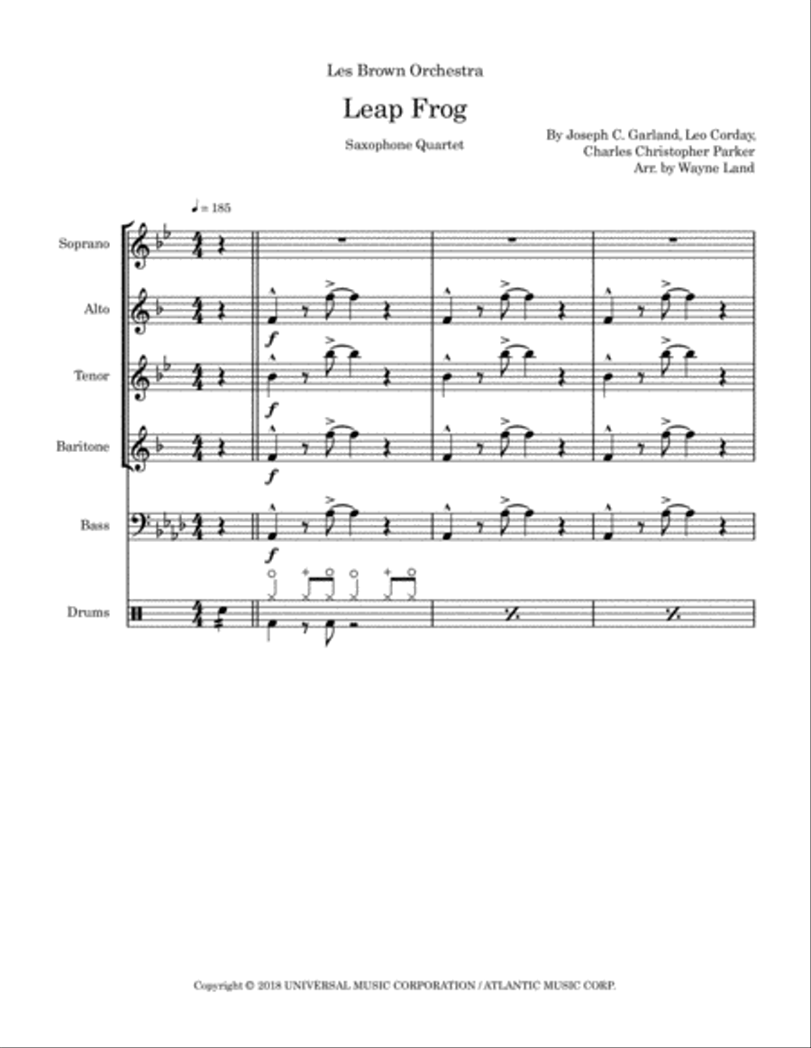 Leap Frog Saxophone Quartet scores gallery preview page 2