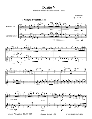 Stamitz: Duet Op. 27 No. 5 for Soprano Sax Duo