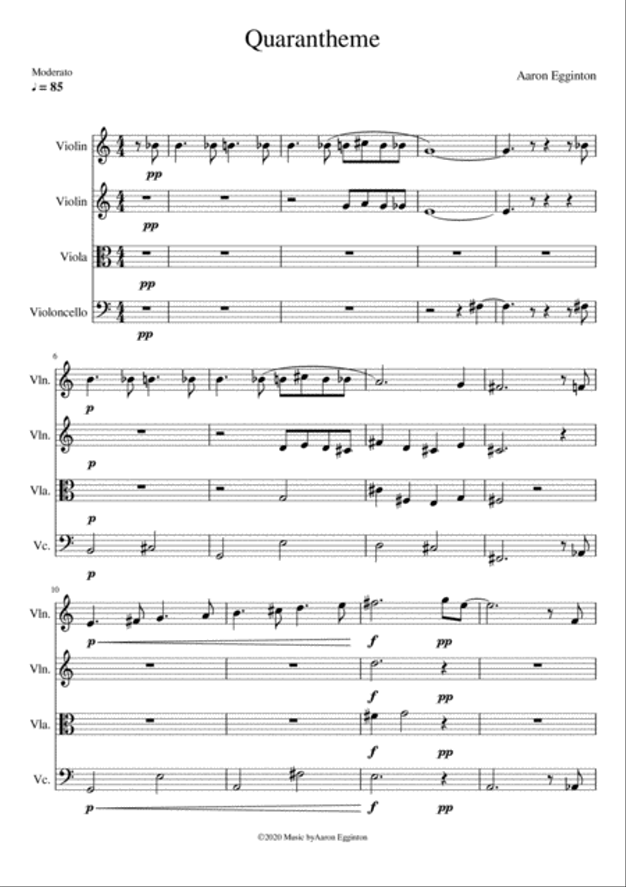 Quarantheme Quarantheme String Quartet scores gallery preview page 2