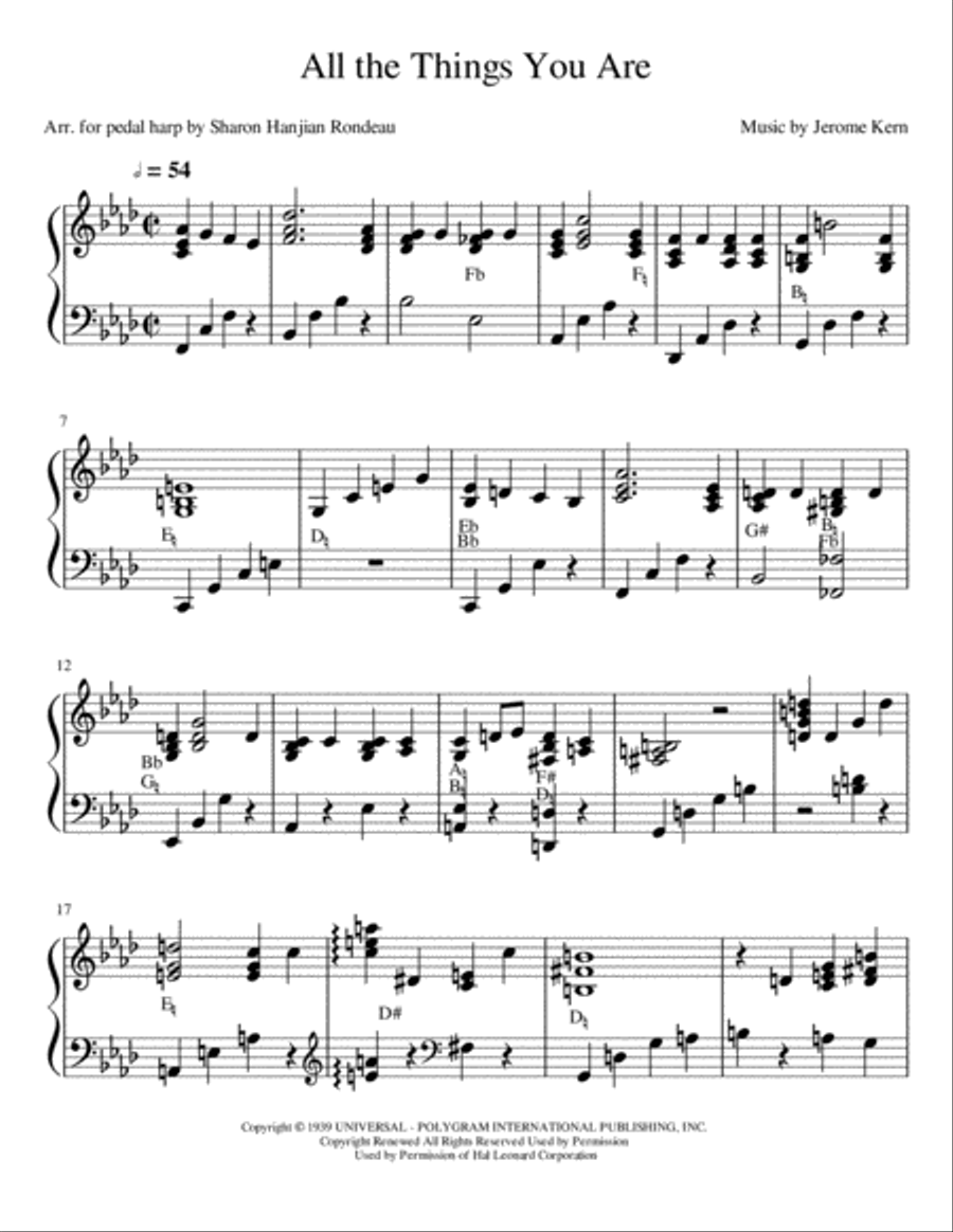All The Things You Are Harp scores gallery preview page 1