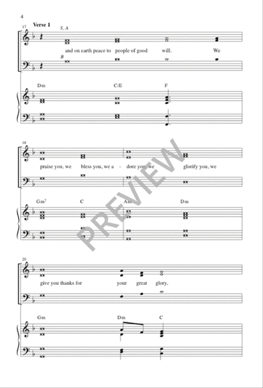 Christmas Gloria 3-Part scores gallery preview page 5