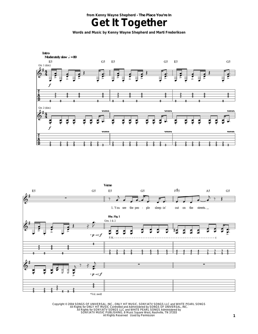 Get It Together Acoustic Guitar scores gallery preview page 1