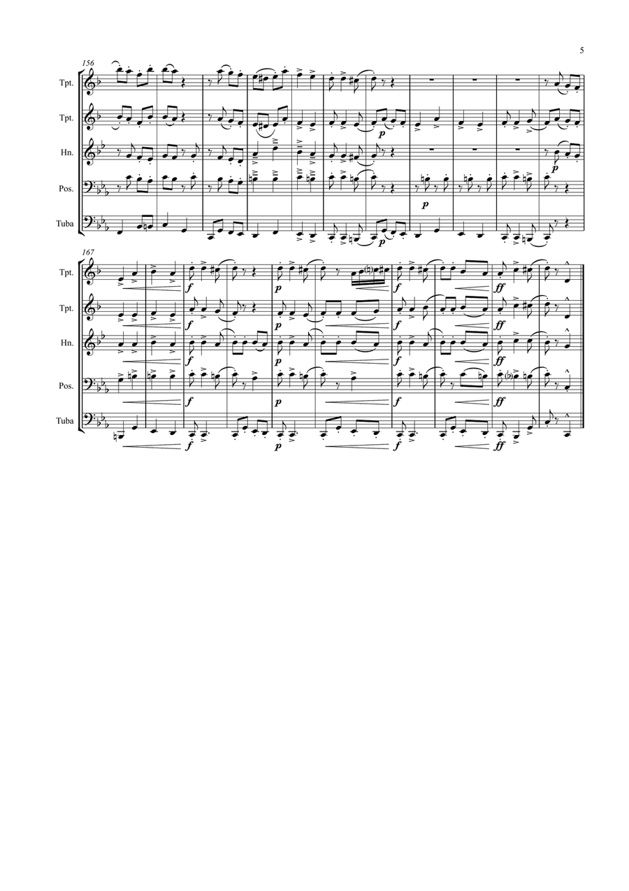 Bella Ciao - Italian Classic - Brass Quintet Brass Quintet scores gallery preview page 5