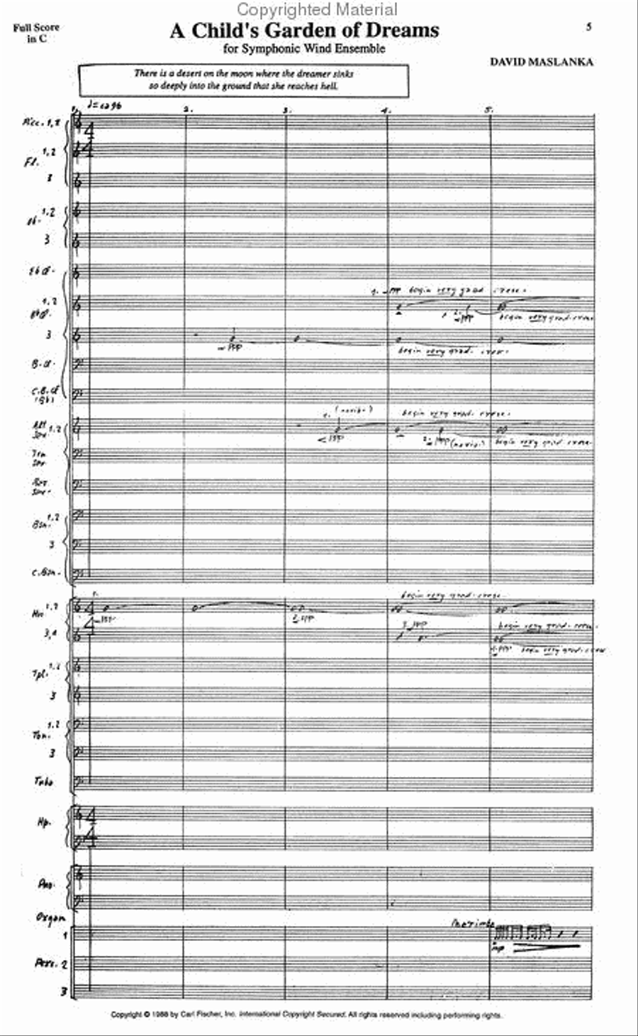 A Child's Garden of Dreams Concert Band scores gallery preview page 2