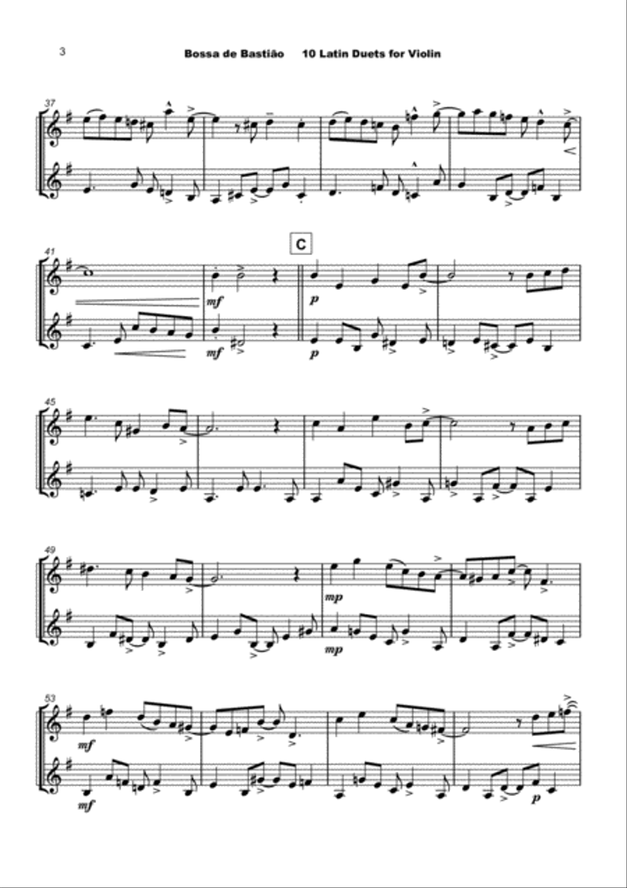 10 Latin Duets, for Violin String Duet scores gallery preview page 5