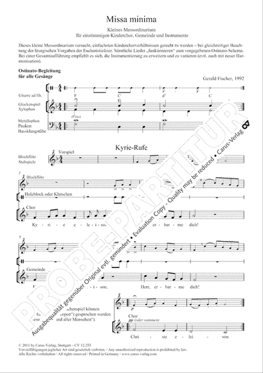 Missa minima Unison Choir scores gallery preview page 3