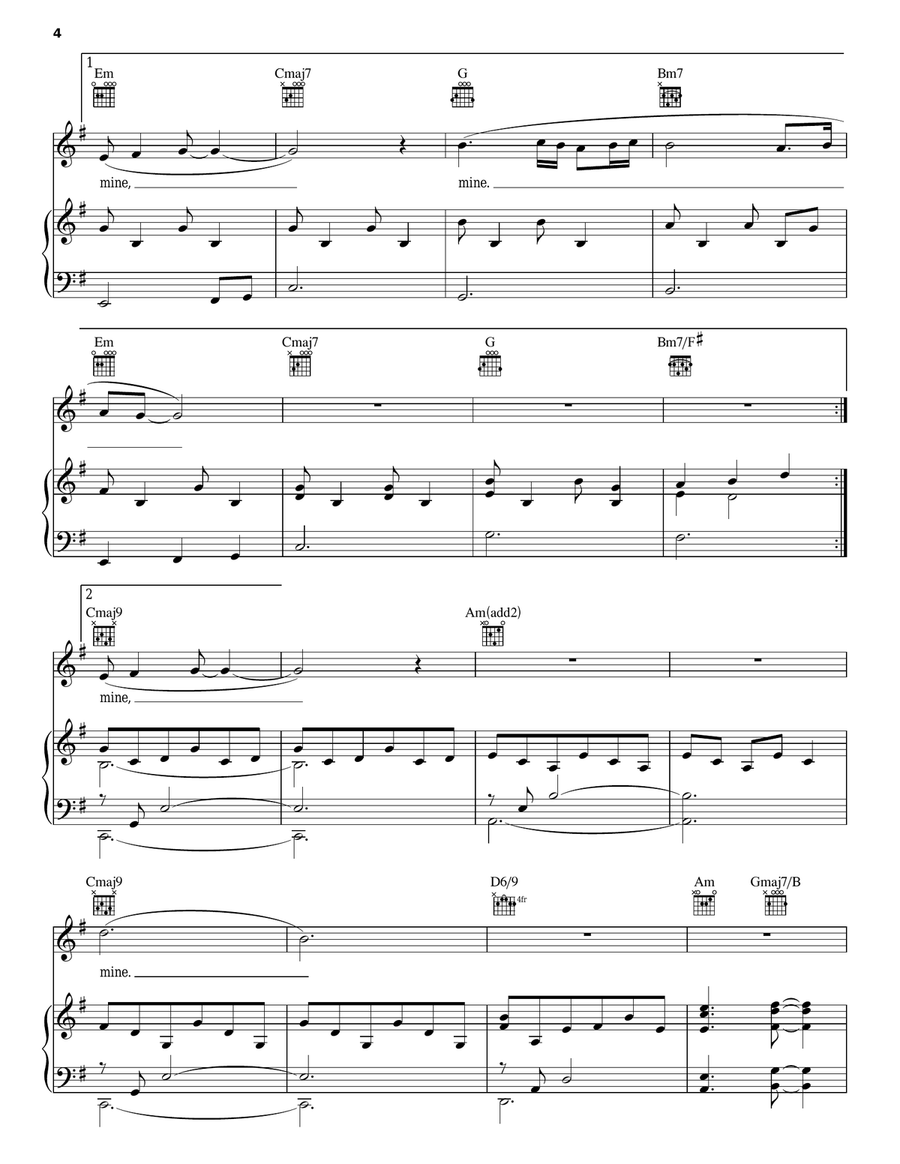 Until You're Mine Piano, Vocal, Guitar scores gallery preview page 4