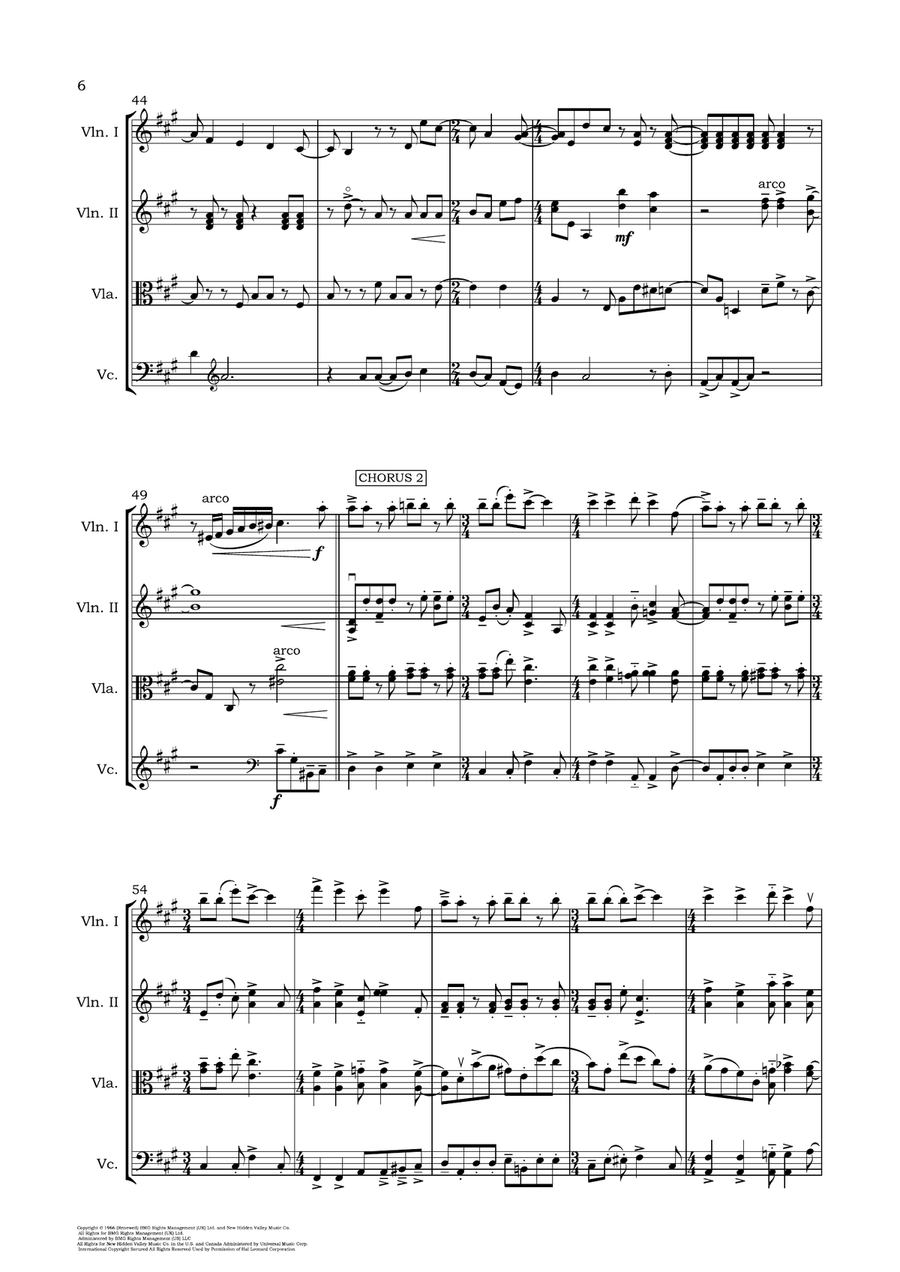 I Say A Little Prayer String Quartet scores gallery preview page 6