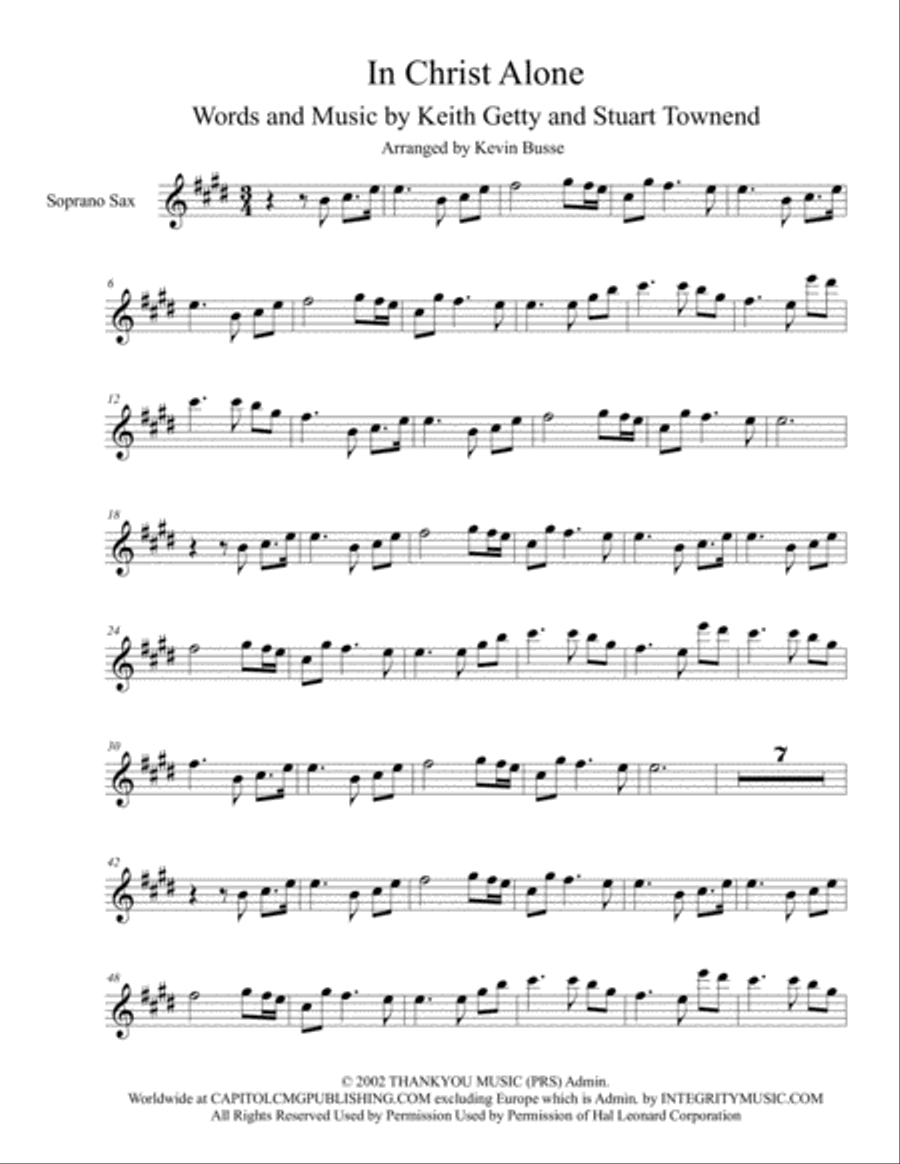 In Christ Alone In Christ Alone Soprano Saxophone scores gallery preview page 1