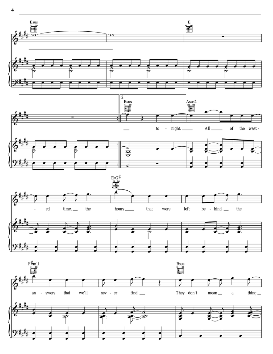 The Great Escape Piano, Vocal, Guitar scores gallery preview page 4