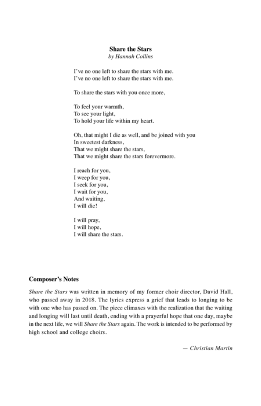 Share The Stars 4-Part scores gallery preview page 10