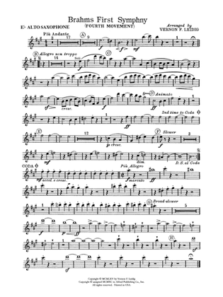 Brahms's 1st Symphony, 4th Movement: E-flat Alto Saxophone