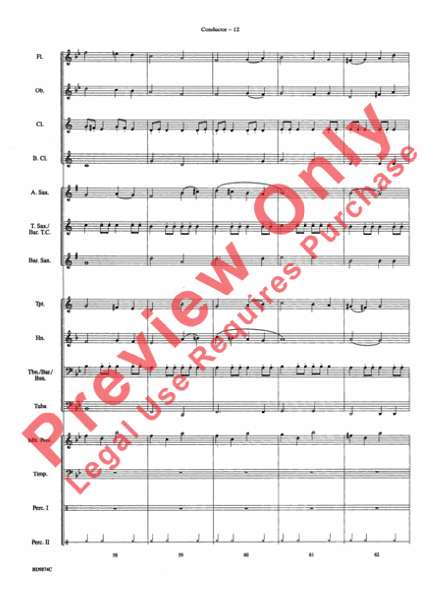 Variant on an Old English Carol Concert Band scores gallery preview page 15