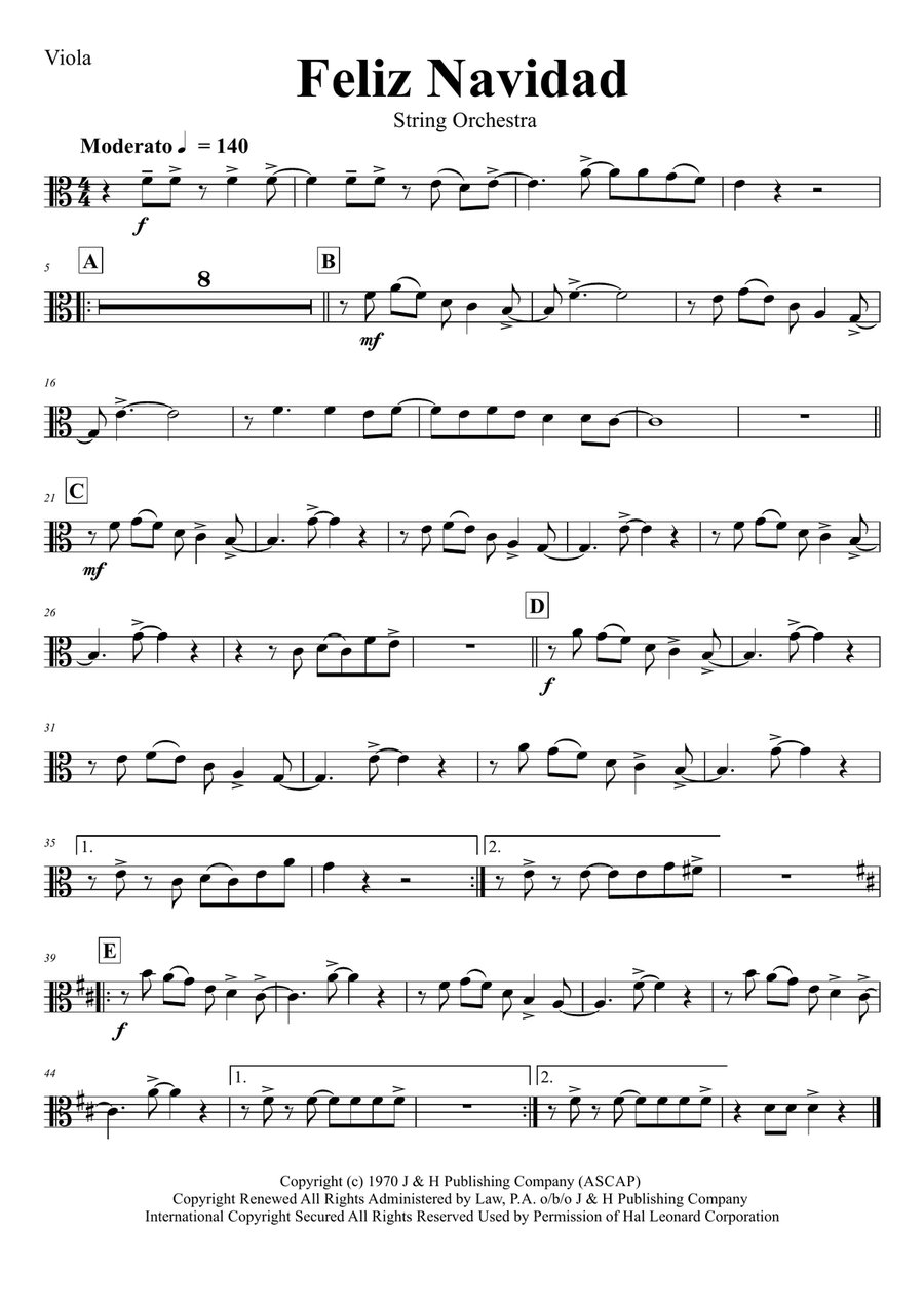 Feliz Navidad Cello scores gallery preview page 6