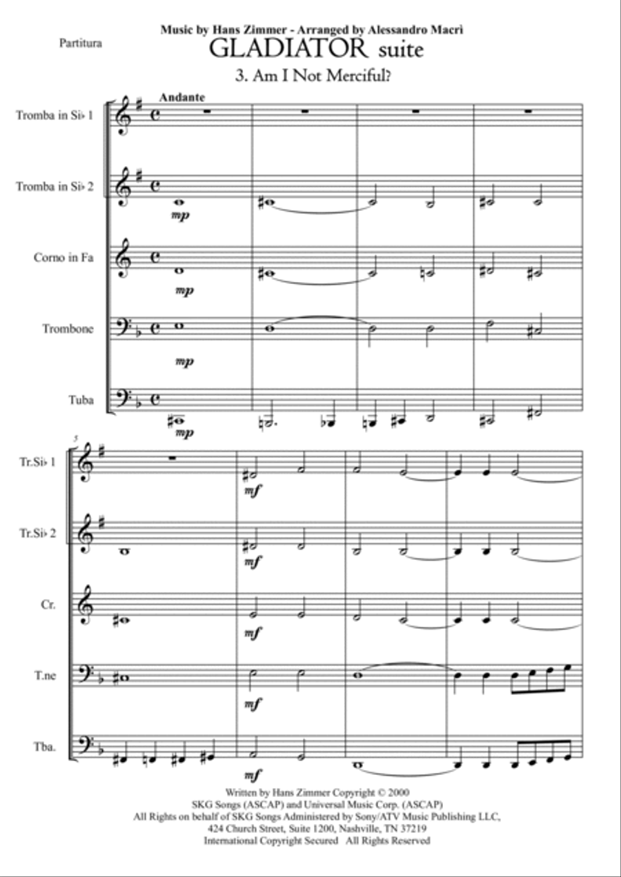 Am I Not Merciful? Brass Ensemble scores gallery preview page 2