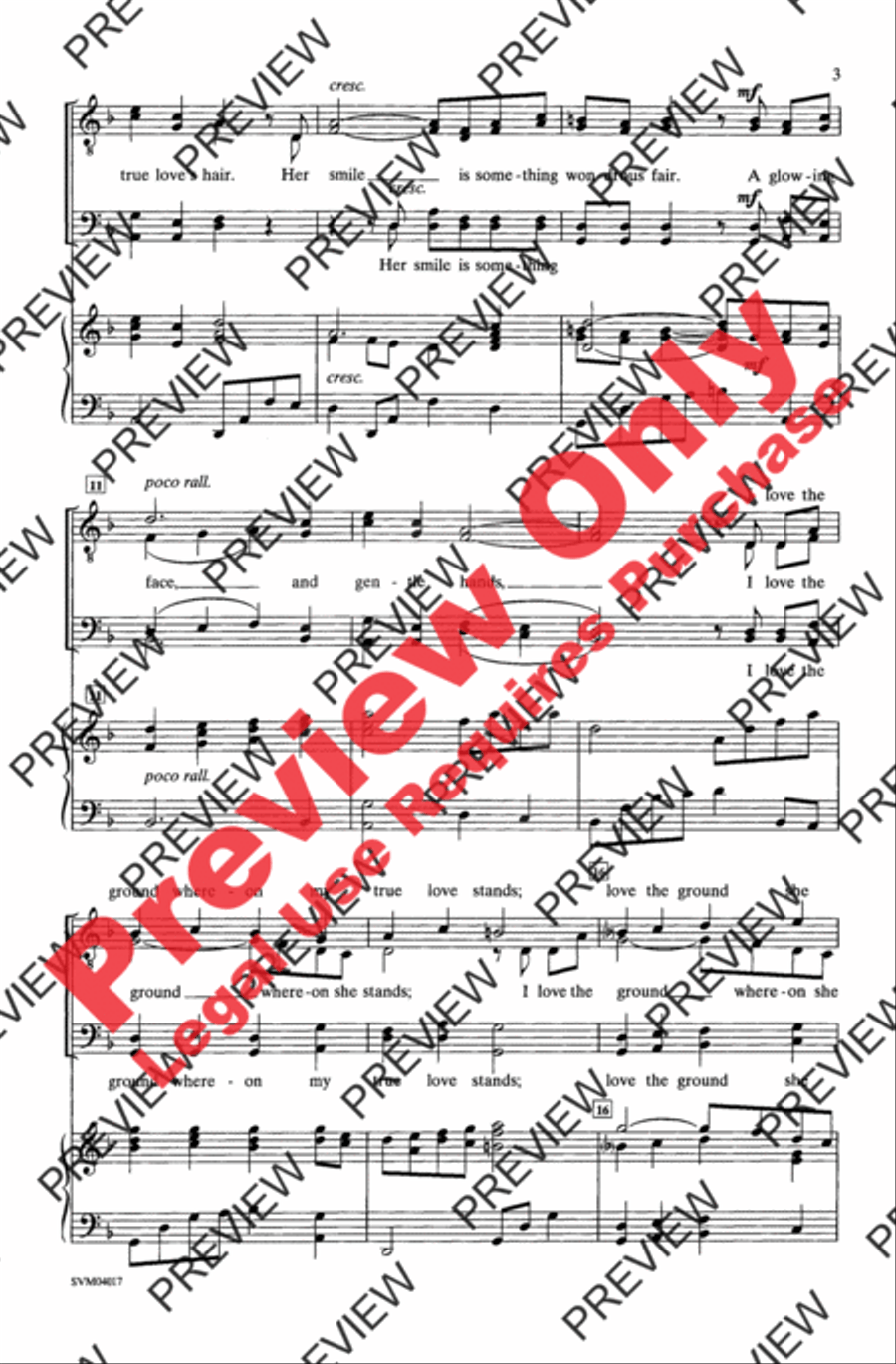 Black Is the Color of My True Love's Hair Men's Choir scores gallery preview page 3