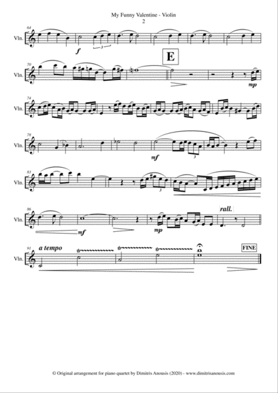My Funny Valentine Small Ensemble scores gallery preview page 6
