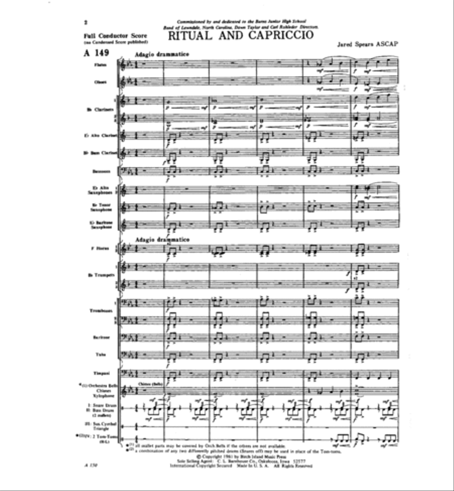 Ritual and Capriccio Concert Band scores gallery preview page 2