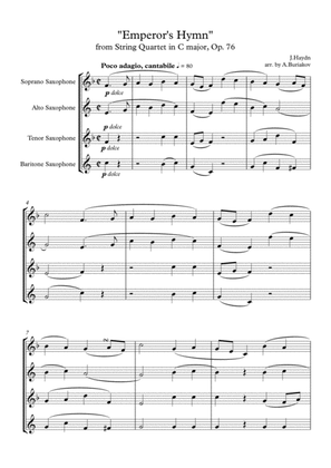 "Emperor's Hymn" from String Quartet in C major, Op. 76 SATB