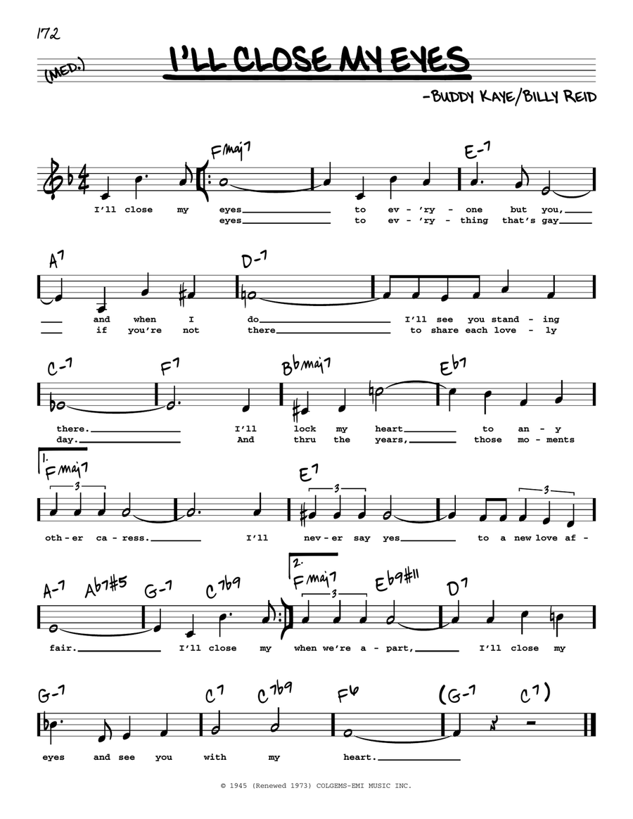 I'll Close My Eyes (Low Voice) Low Voice scores gallery preview page 1