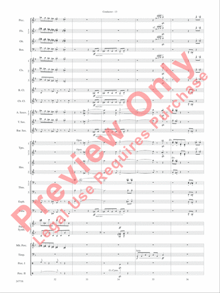 Suite from The Star Wars Epic - Part II Concert Band scores gallery preview page 16