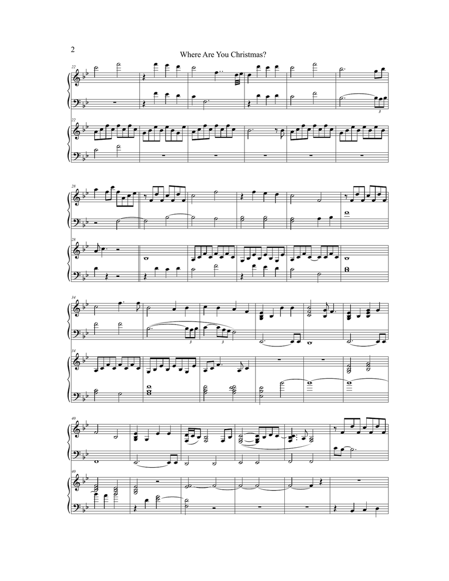 Where Are You Christmas? Where Are You Christmas? Piano scores gallery preview page 2