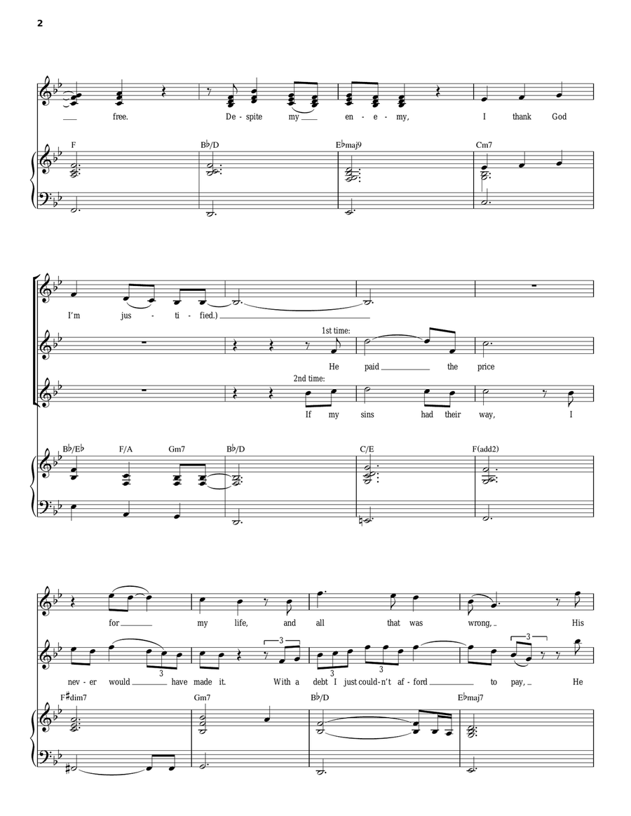 Justified Piano, Vocal scores gallery preview page 2