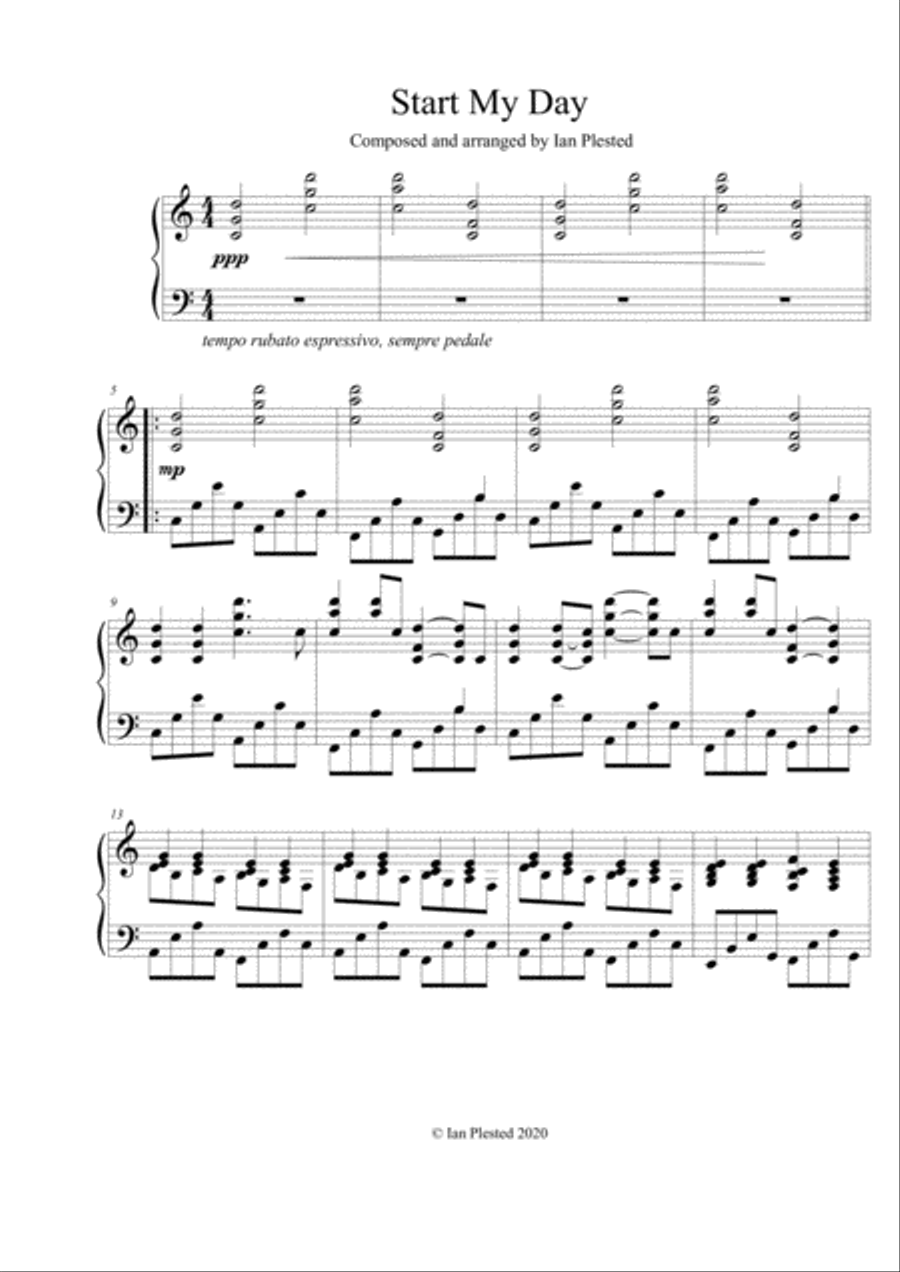 Start My Day Piano Solo scores gallery preview page 1
