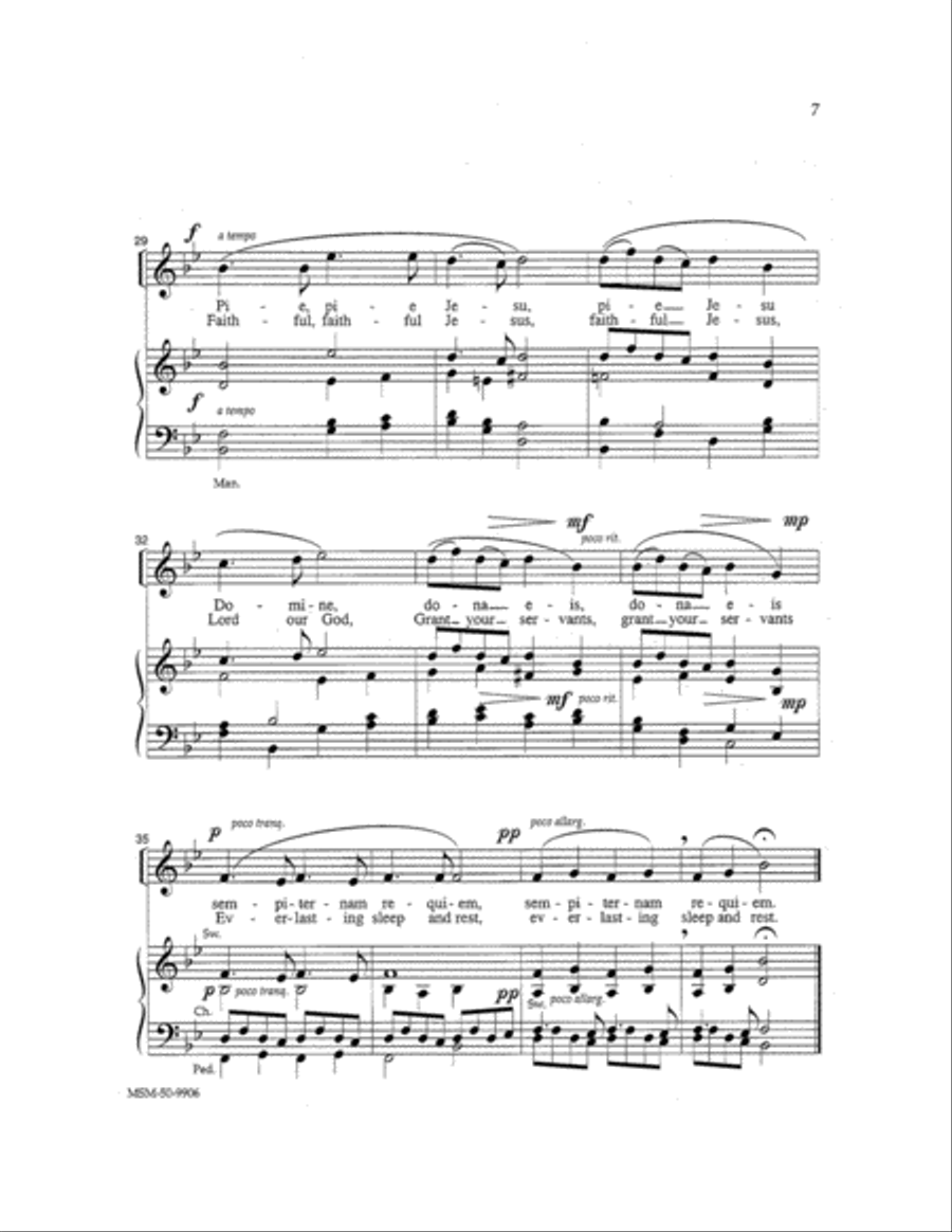 Pie Jesu Unison Choir scores gallery preview page 4