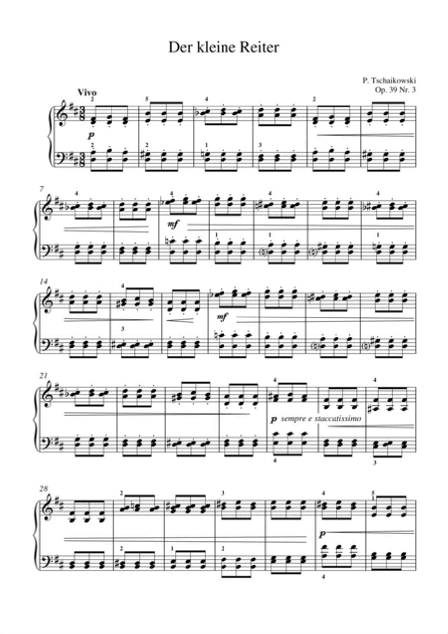 Tchaikovsky-Children's Album, Op.39 No.3.Playing Hobby-Horses(Piano) Tchaikovsky-Children's Album, Op.39 No.3.Playing Hobby-Horses(Piano) Piano Solo scores gallery preview page 2